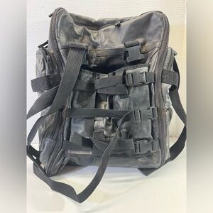 Carroll genuine leather motorcycle pack bag black storage